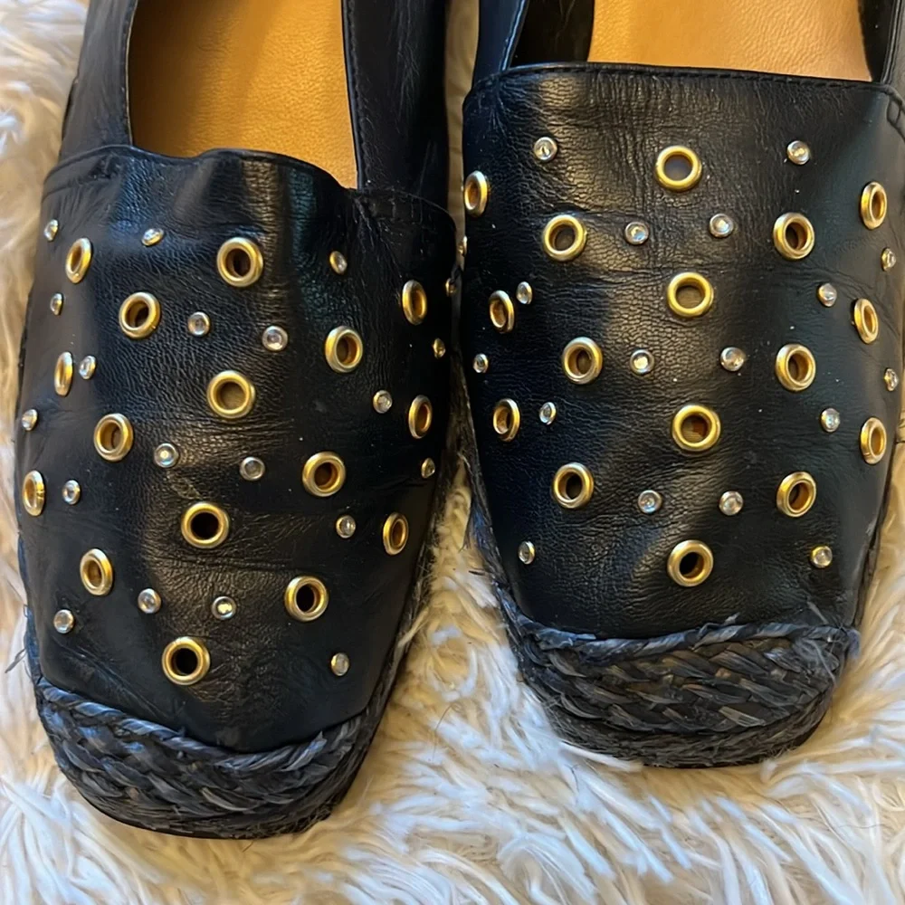 Stuart Weitzman Blue Leather Slip ons - Picture 2 of 5